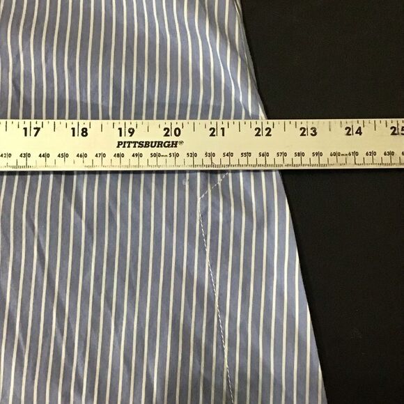 Zara Woman Blue White Striped High Low Tunic Blouse M - Picture 9 of 15